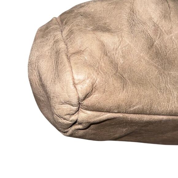 Hobo International Leather Dumpling Clutch W/Strap‎ Purse Handbag Crossbody Grey - Picture 10 of 12